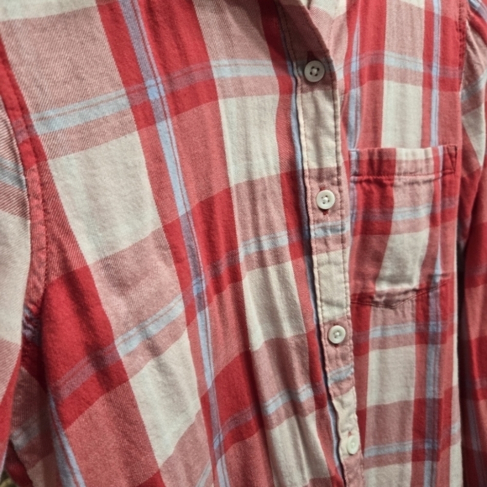 SO Women's Long Sleeve Button Down Plaid Flannel Small - Picture 4 of 10